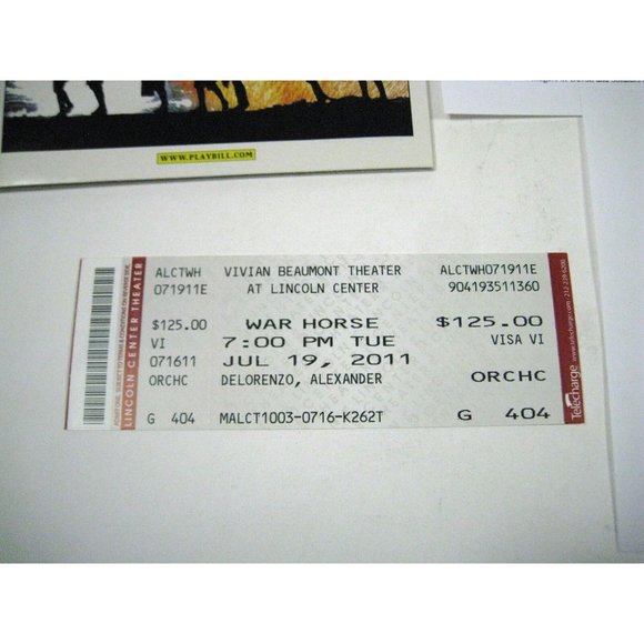 Warhorse Playbill July 2011 Lincoln Center Theater Ticket Matt Doyle Horse - Picture 3 of 10